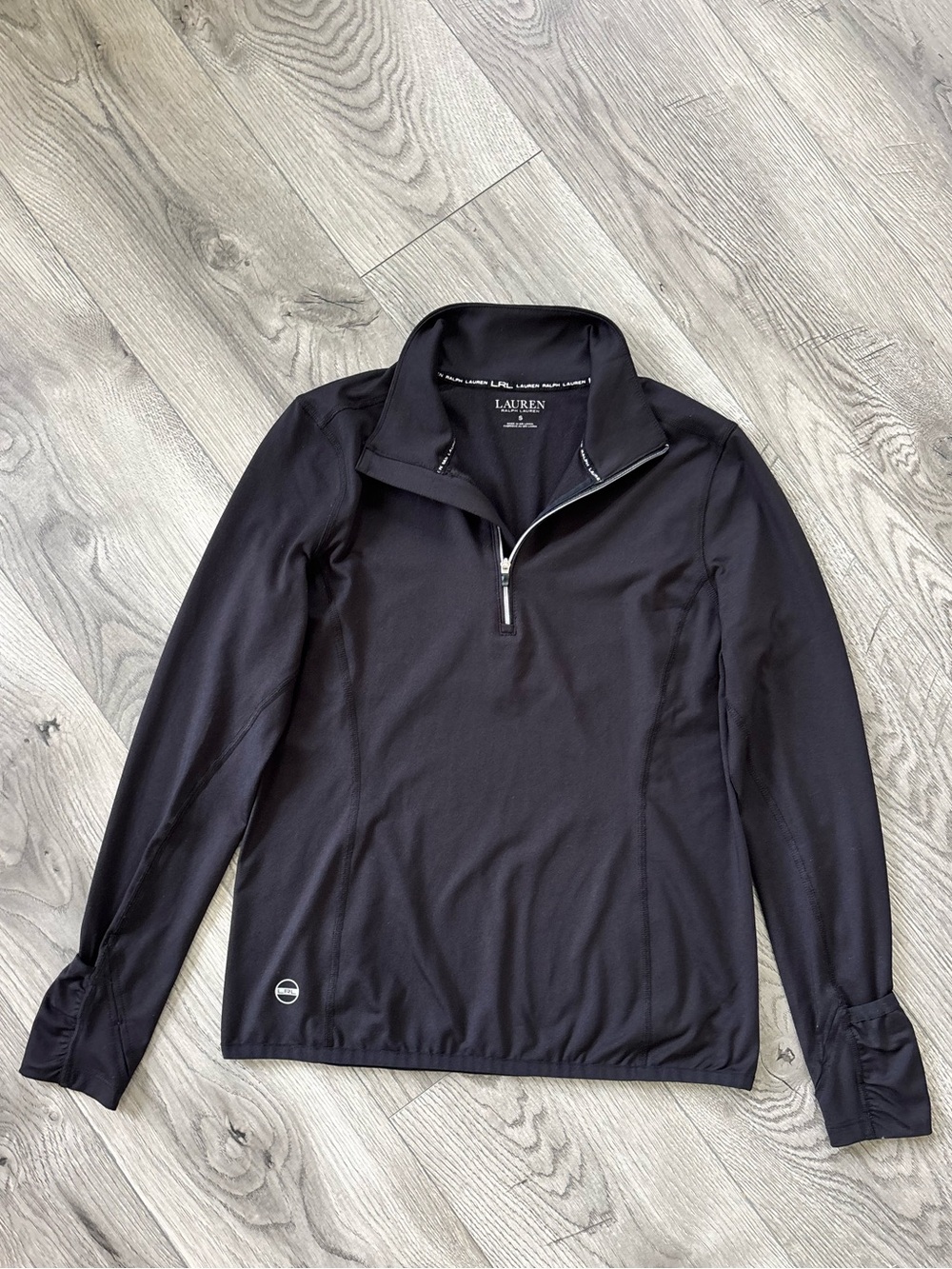 Lauren Ralph Lauren Black Athletic Quarter-Zip Pullover - Women’s size Small